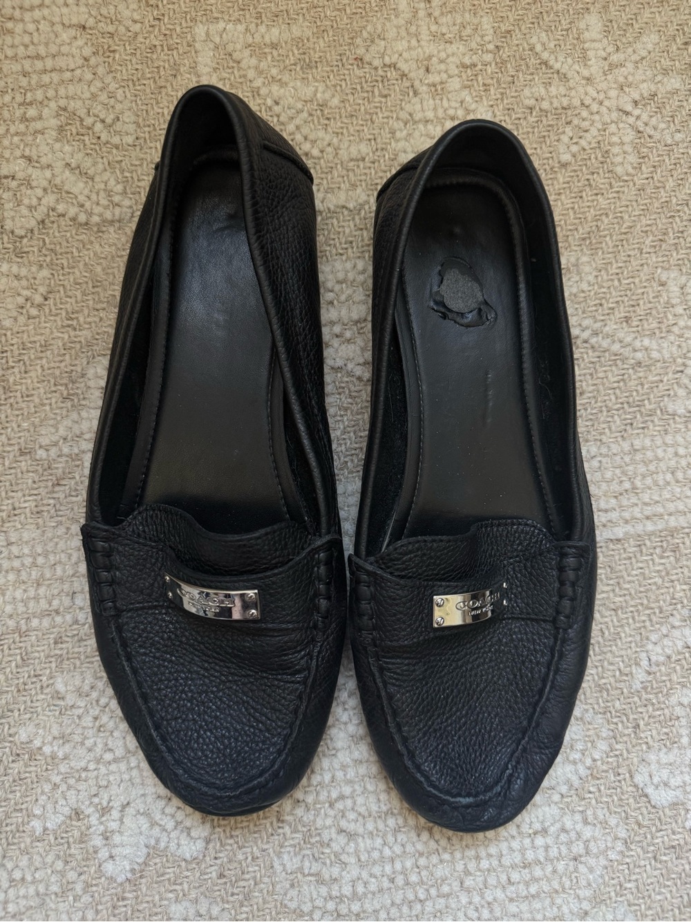 Coach Black Leather Women's Driving Loafers